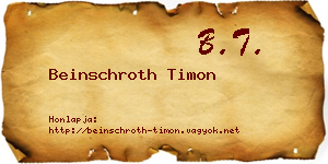 Beinschroth Timon névjegykártya